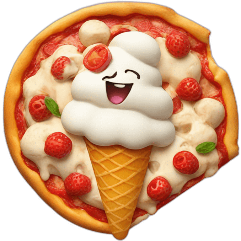 Ice cream on a pizza emoji