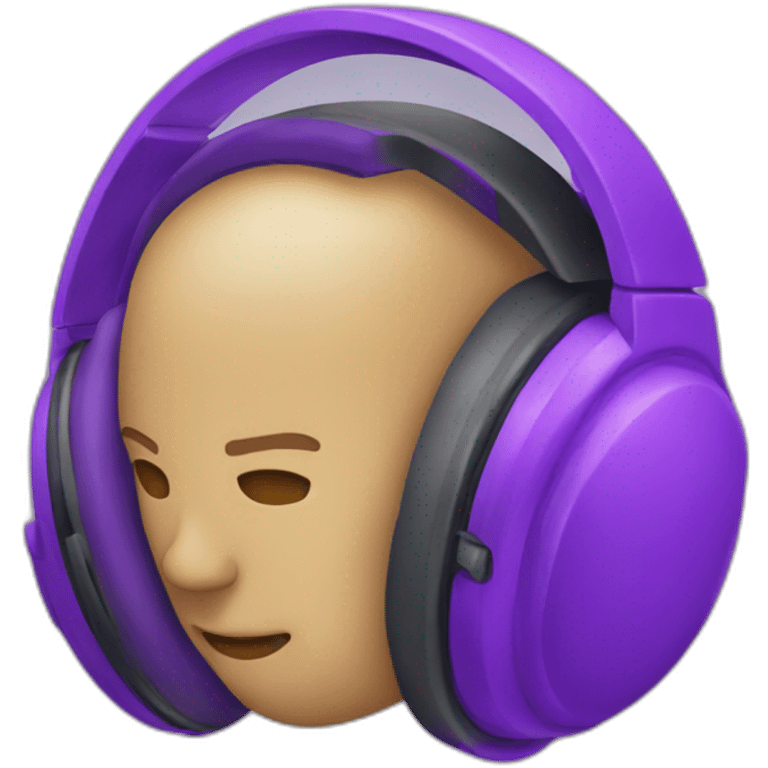 headphones purple emoji