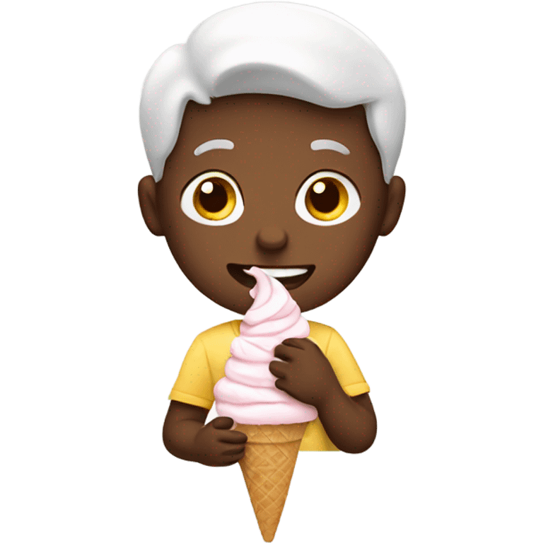 boy eating ice cream emoji