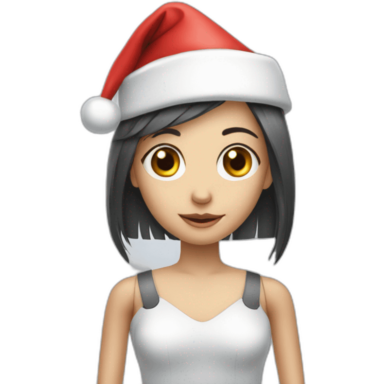 ai girl-robot with santa hat emoji