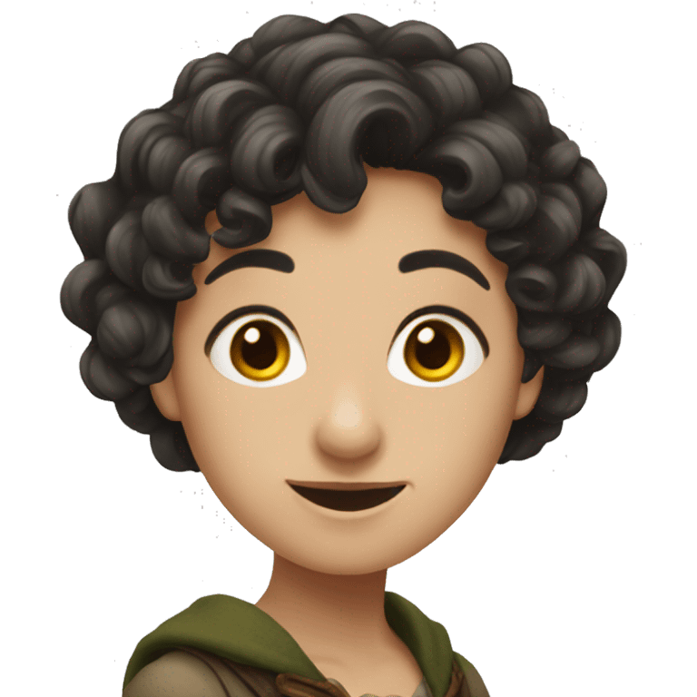 female hobbit dark hair  emoji