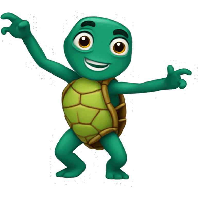 Tortuga bailando emoji