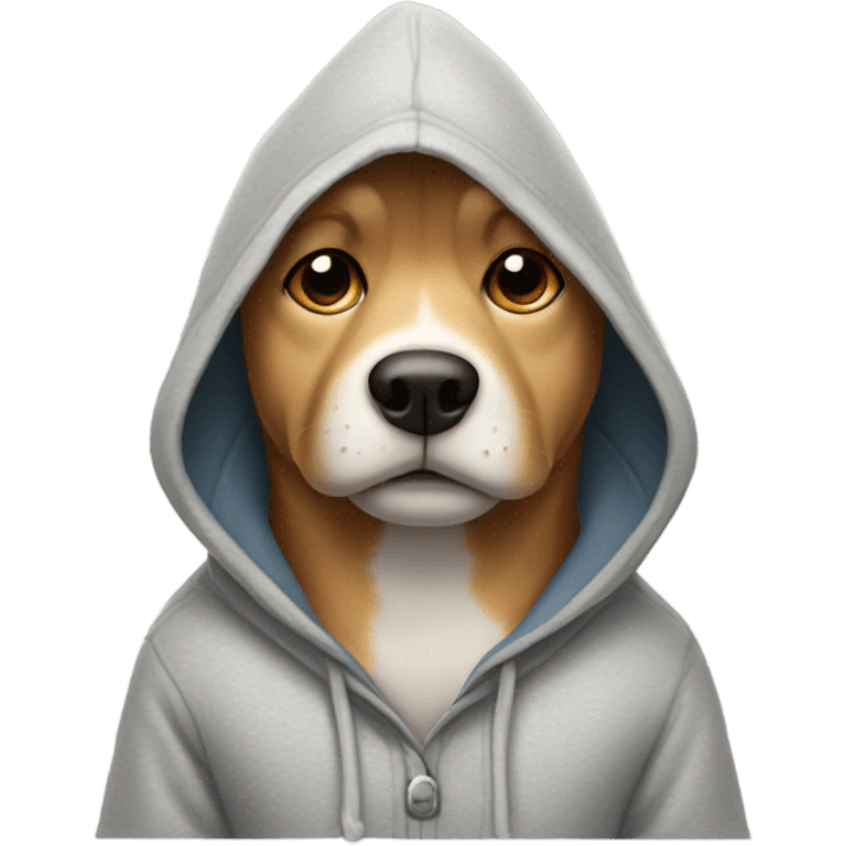 Dog wearing hoodie emoji