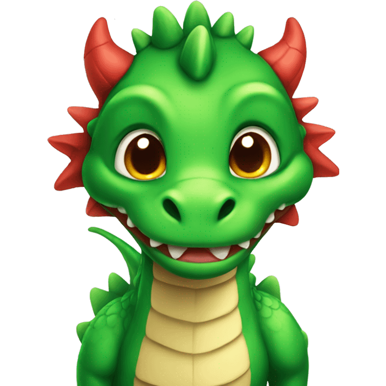 Red and green cute dragon  emoji