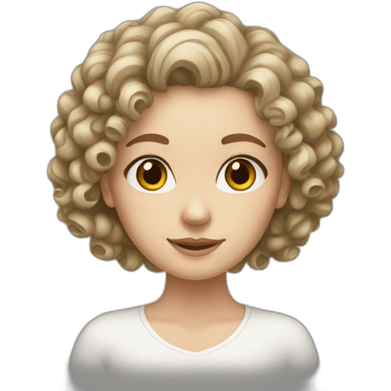 white girl with curly hair emoji