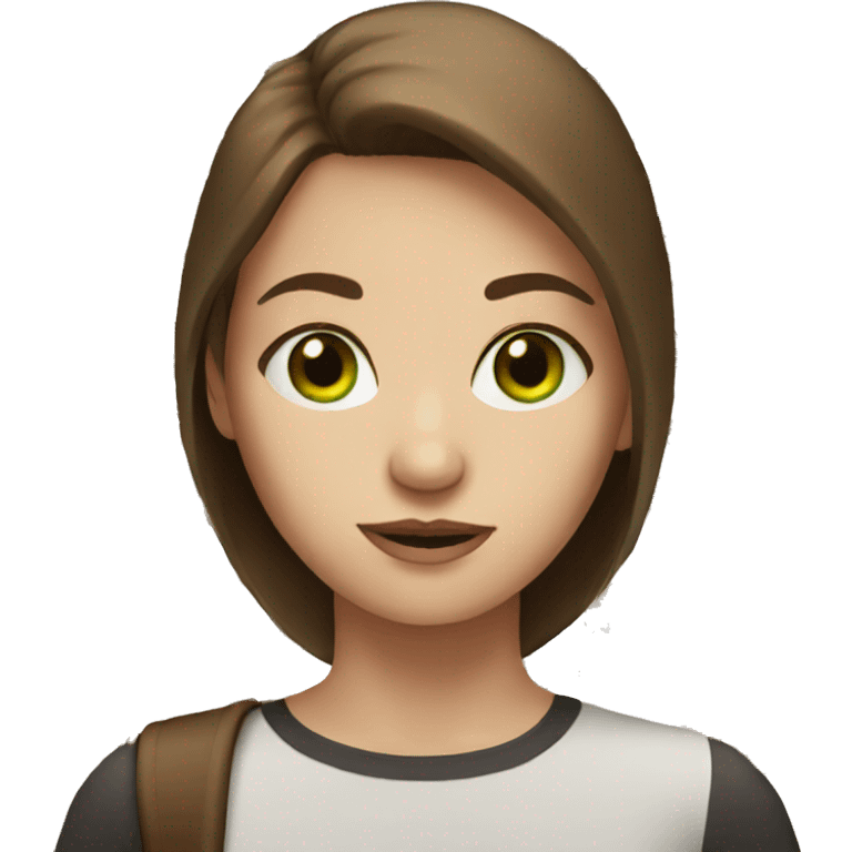 girl with white skin, green eyes and brown hair emoji