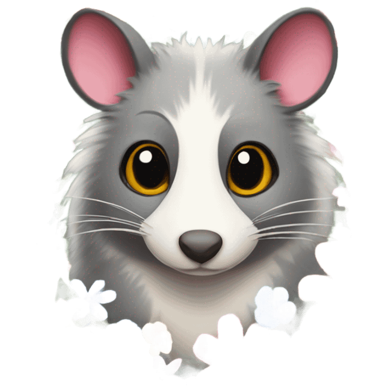 possum with flowers emoji