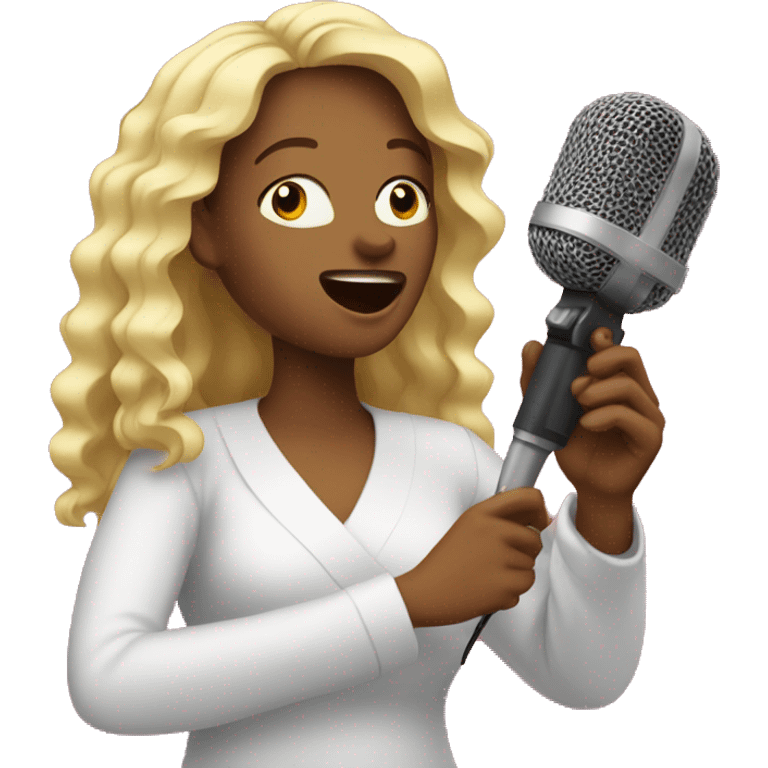 Women singing in microphone emoji