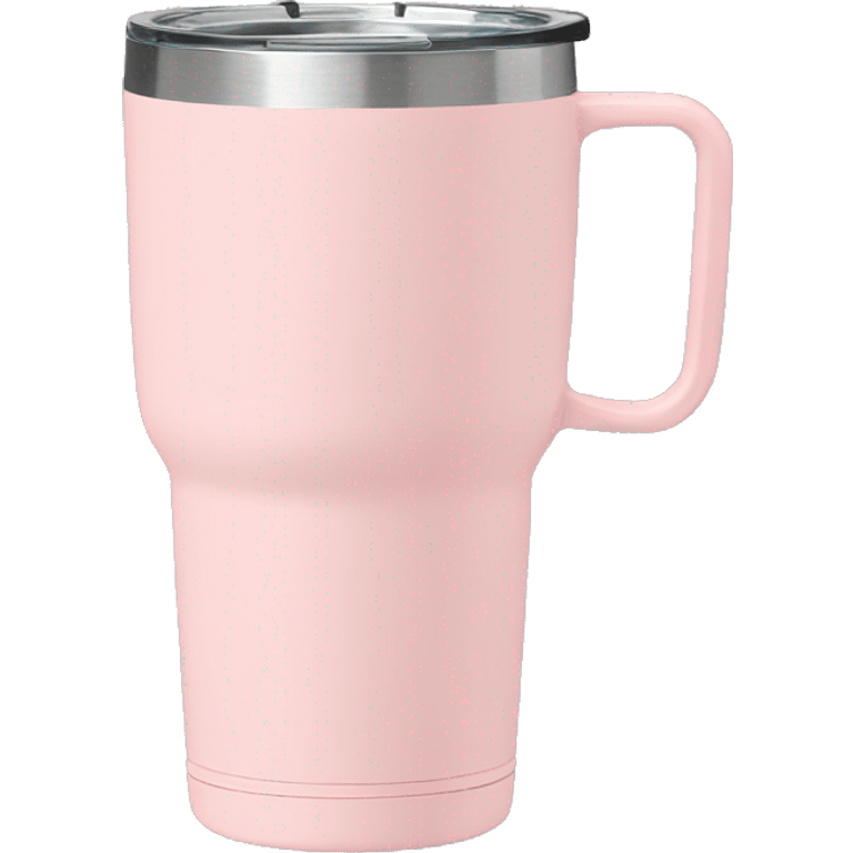 Light pink 40oz Stanley tumbler with handle emoji