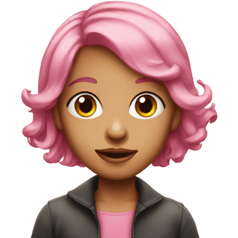 pink haired girl portrait emoji