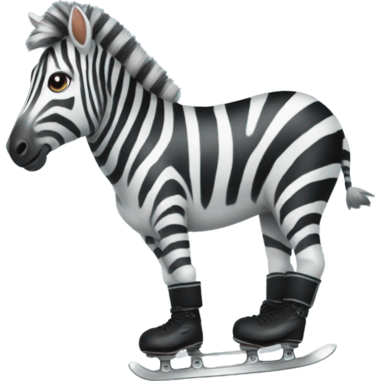 Zebra with ice skates  emoji