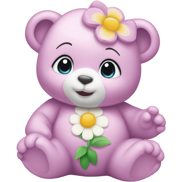 Baby Care Bear with flower on his belly  emoji