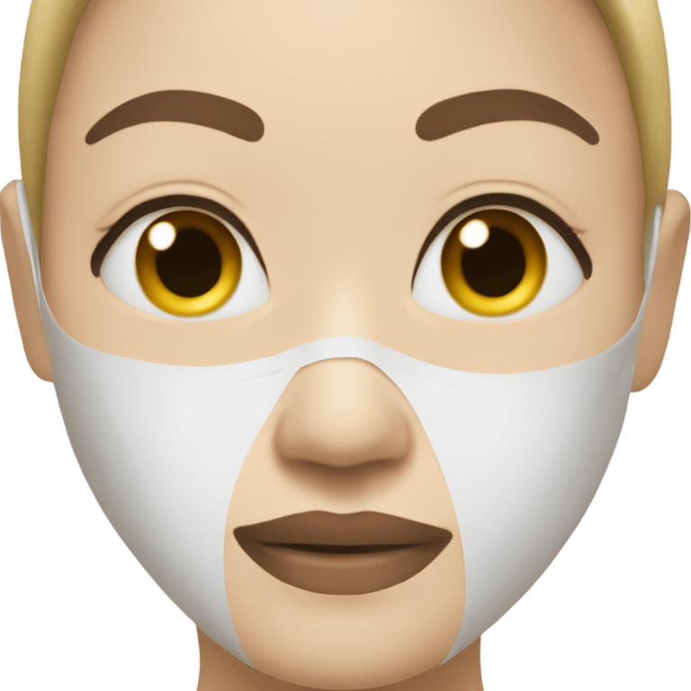 Neutral face wearing face mask skincare emoji