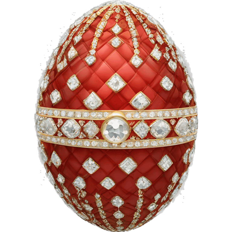 Red Faberge egg with diamonds and elegant pattern  emoji