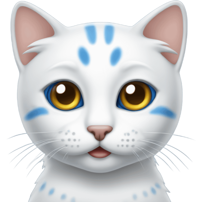 Gatito blanco con ojos azules emoji