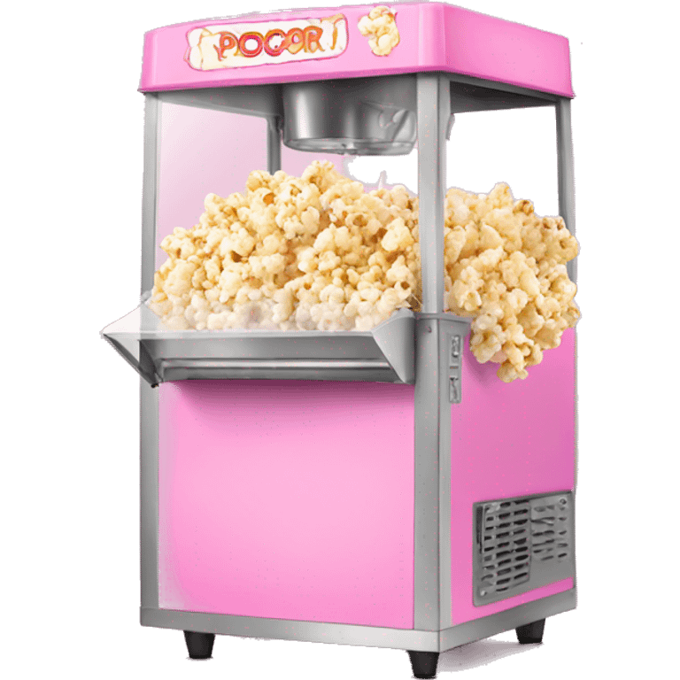 Popcorn machine with pink  emoji