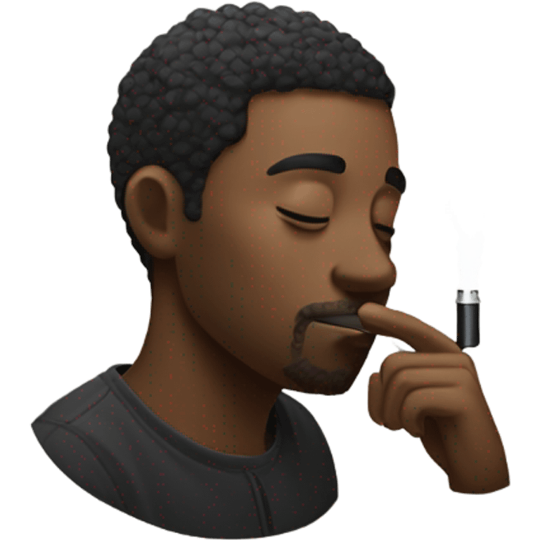 Black person hitting a vape  emoji