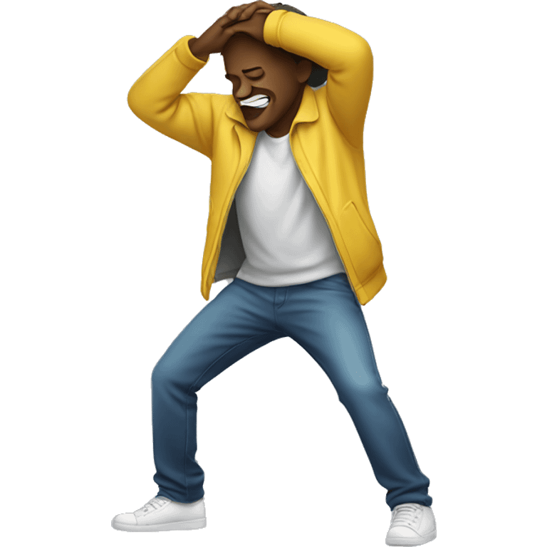 A person dabbing emoji