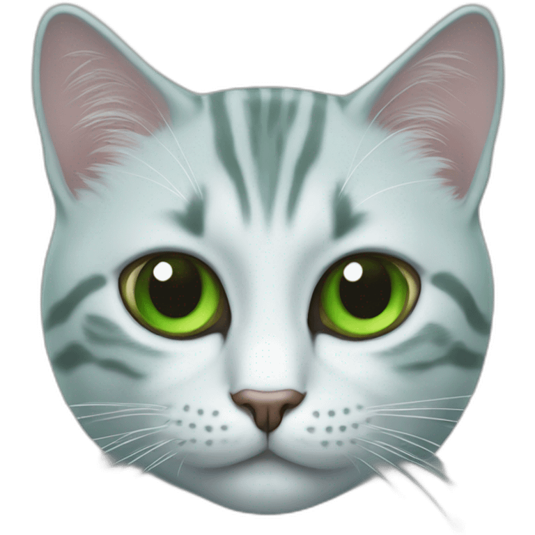 Tête de chat verte emoji