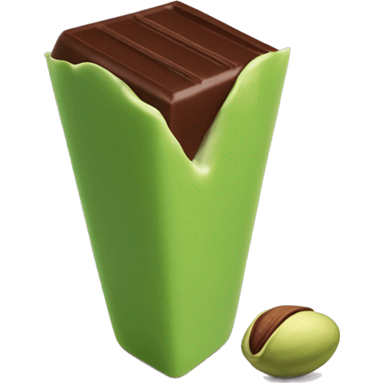 A bar of Dubai chocolate filled with Green pistachio cream emoji