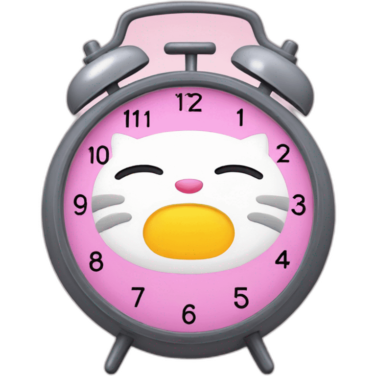 Hello kitty alarm clock emoji