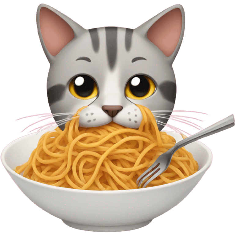 Cat eating spaghetti  emoji