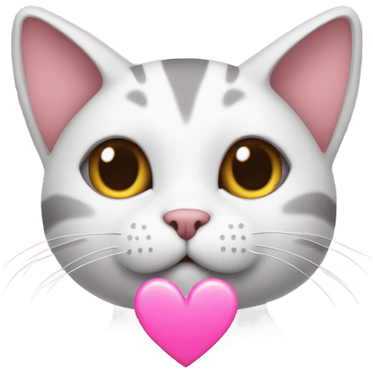 Cat with a pink heart emoji