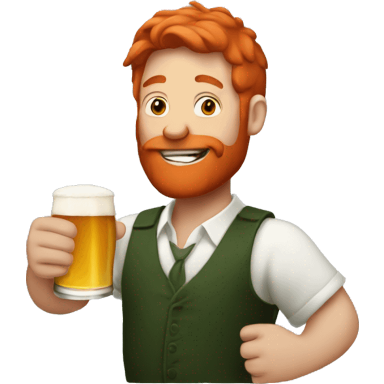 Red hair man drinking a beer  emoji