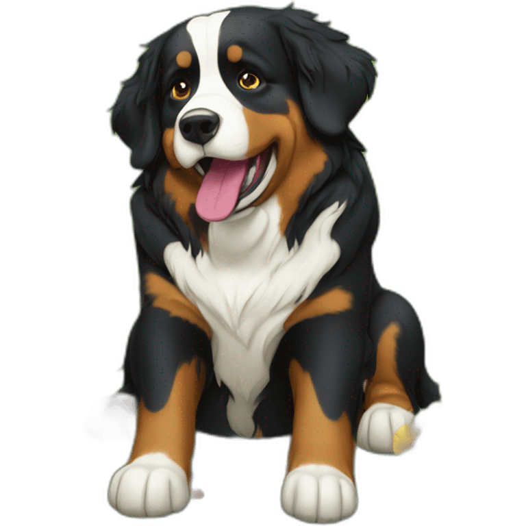 bernese dog drinking gardener emoji