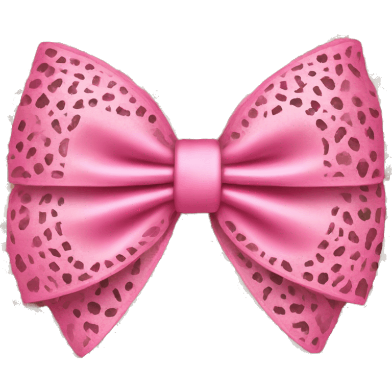 Lace pink bow on a leopard emoji