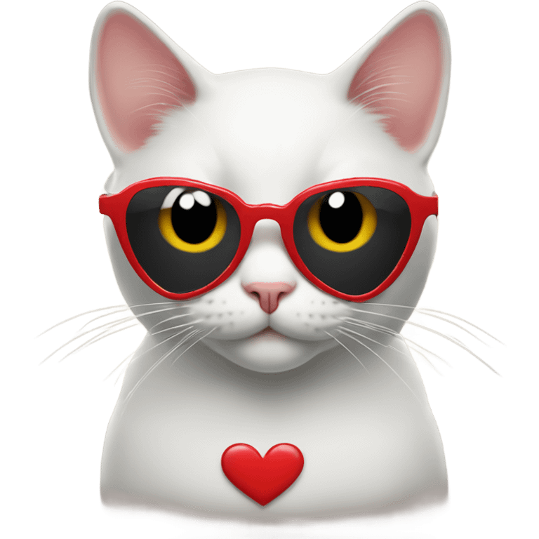 Cat with heart shaped sunglasses emoji