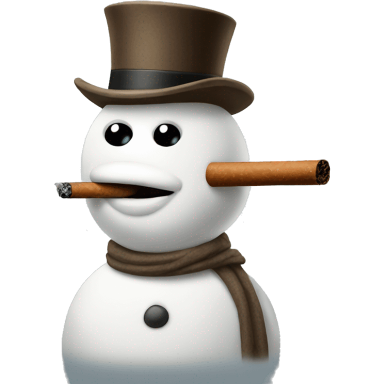 Snow man smoking cigar emoji