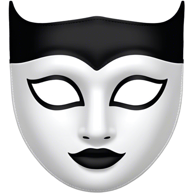 half black half white textile mask emoji