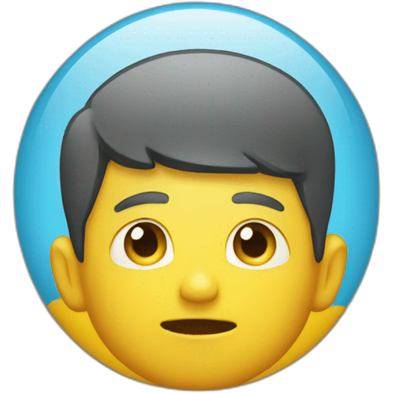 an round yellow classic emoji with chad face expression emoji