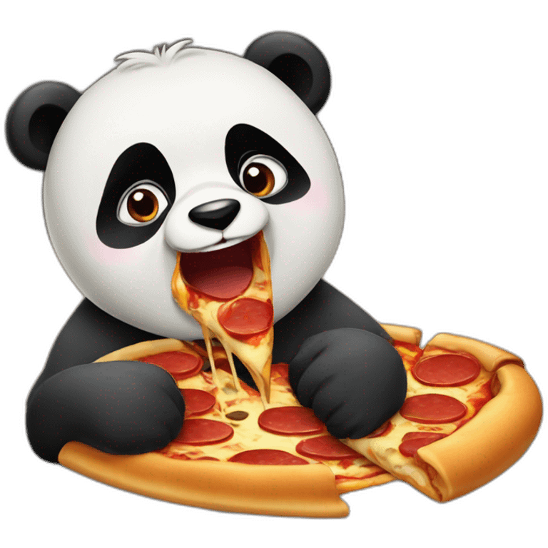 Panda eating pepperoni pizza emoji