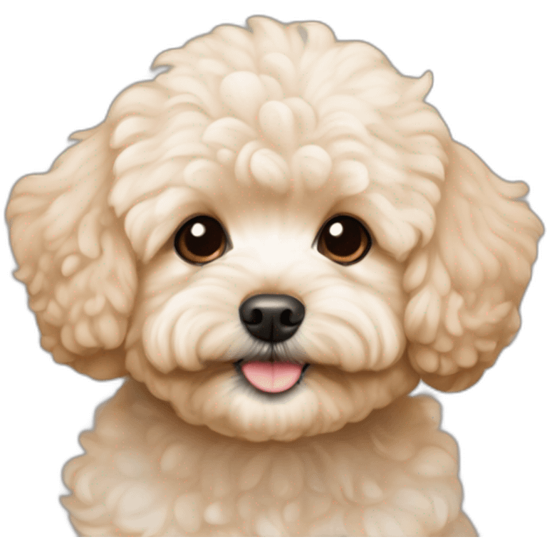 very light beige middle maltipoo with light brown ear emoji