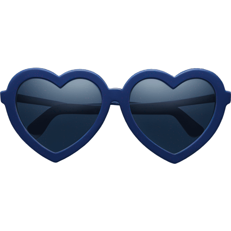 A pair of navy blue heart shaped sunglasses  emoji