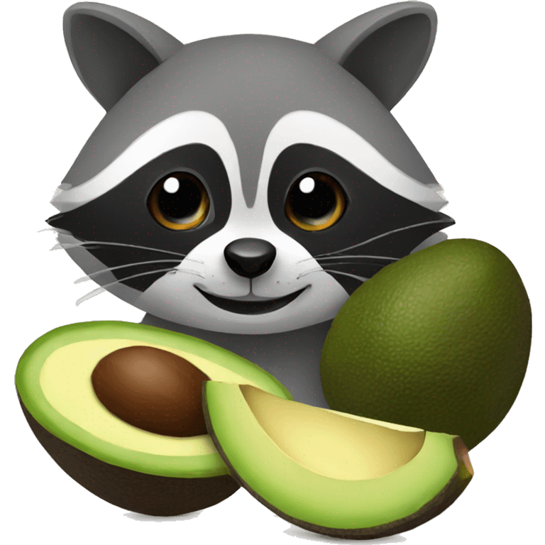 Raccoon and avocado emoji