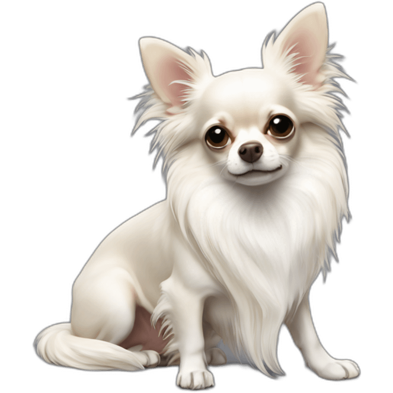 languid chihuahua longcoat white emoji