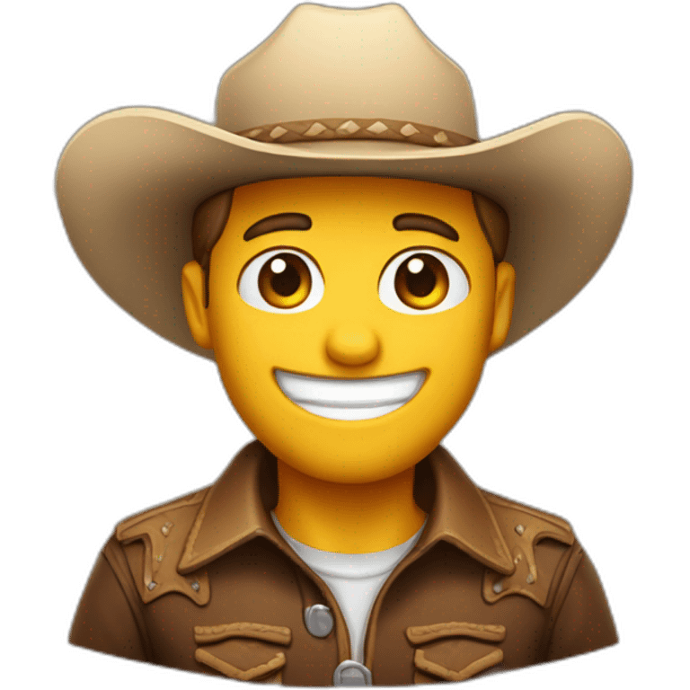 winking shy cowboy emoji