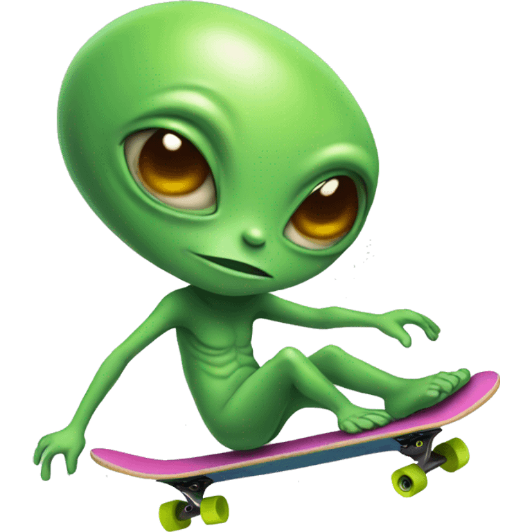 Alien on a skateboard emoji