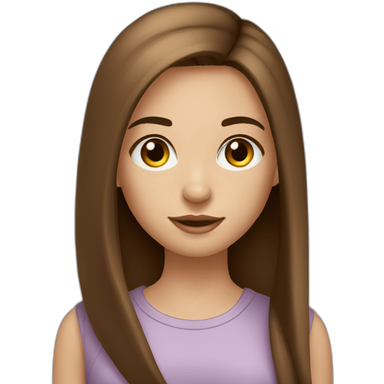 Girl-long-straight-brown-hair-beautiful-eye-eyebrow emoji