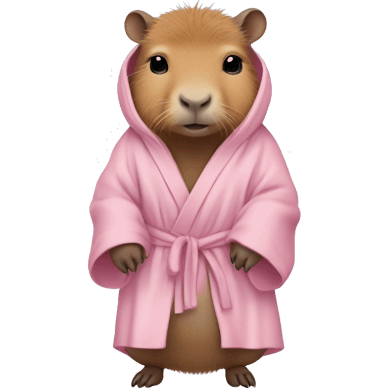 baby capybara in light pink robe full body emoji