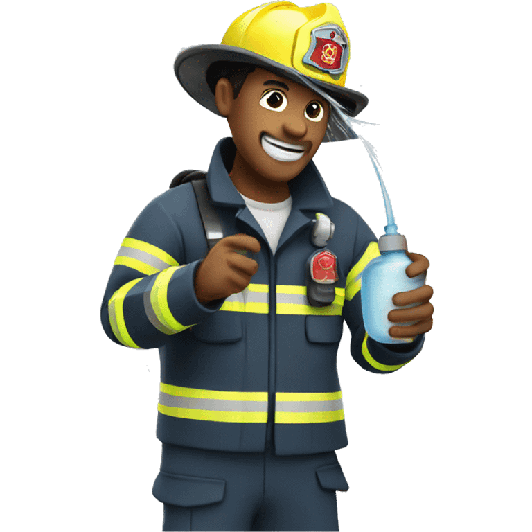 Firefighter spraying water emoji