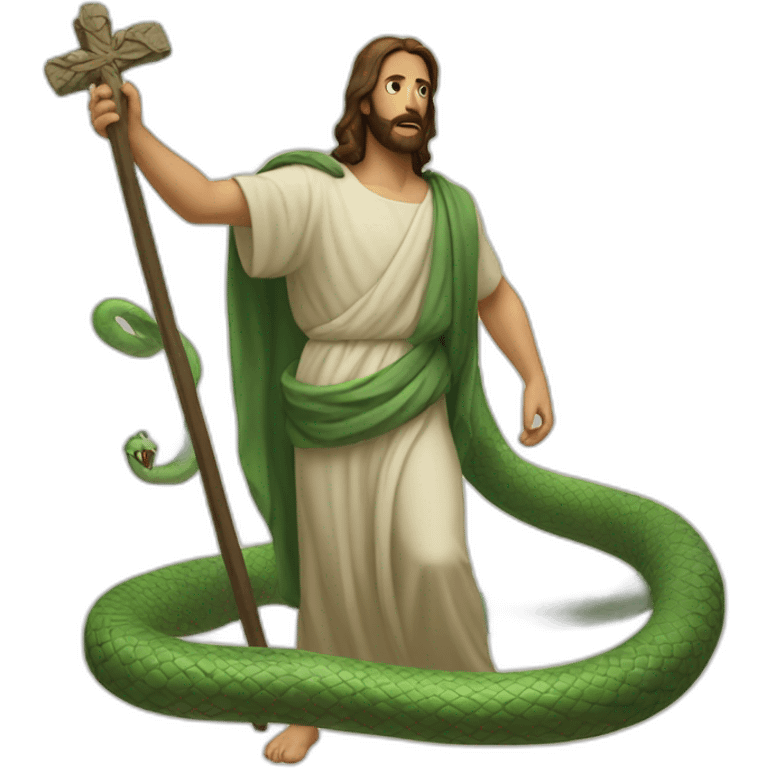 Jesus defeats the serpent emoji