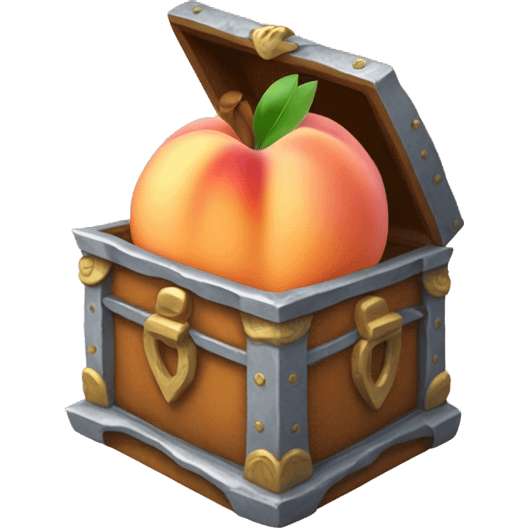 Peach cake in a treasure box emoji