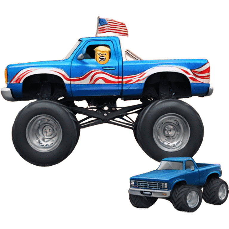 Donald trump with monster truck emoji