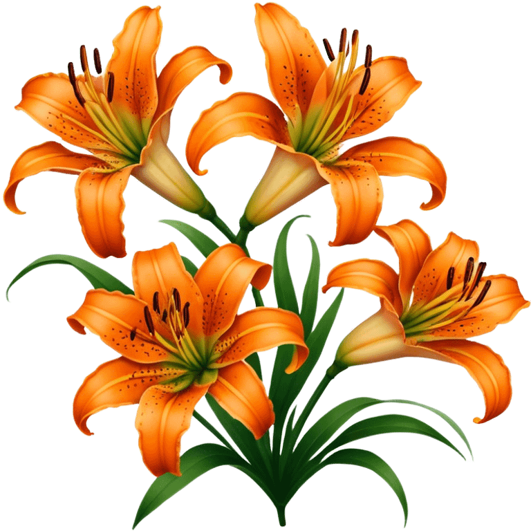 orange tiger lilies emoji