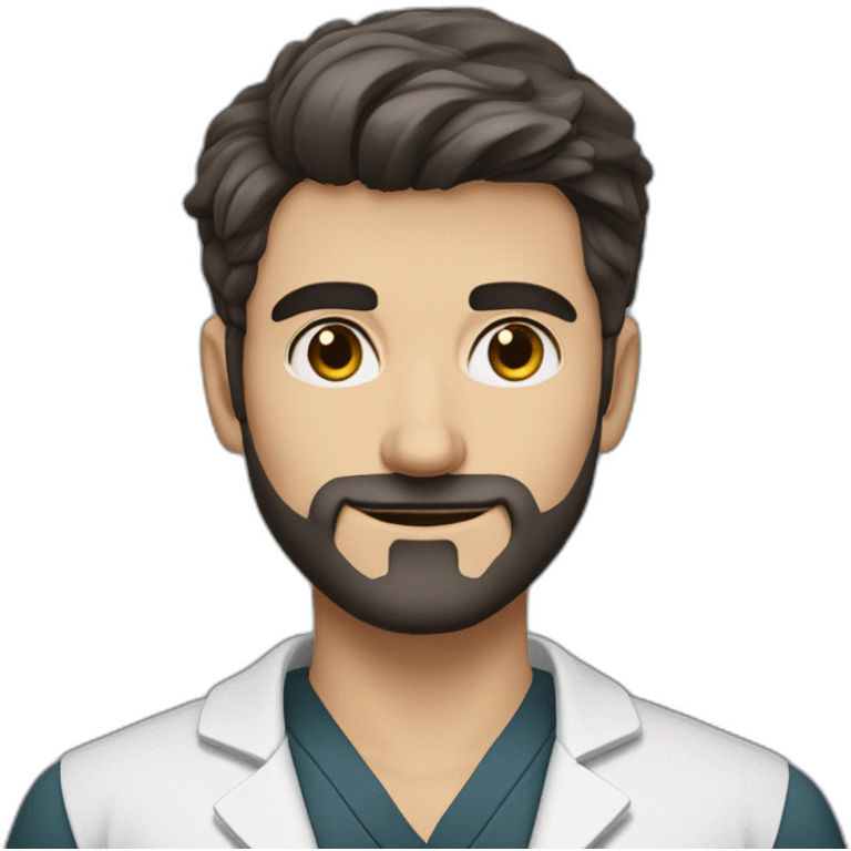 Giovanni Gosch Berton medical student with short beard, short dark heir emoji