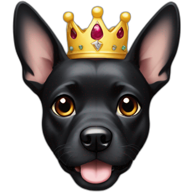 black-dog-with-princess-crown emoji